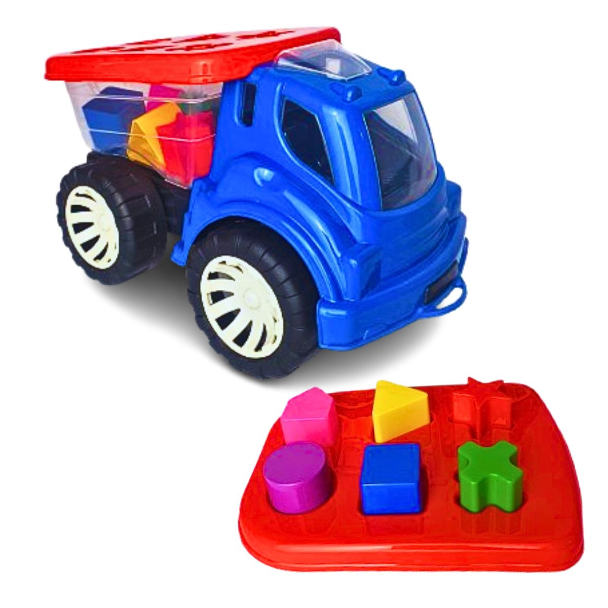 Brinquedo Caminhão Didático Azul - Smiling Kids Brinquedo Caminhão Didático Azul - Smiling Kids